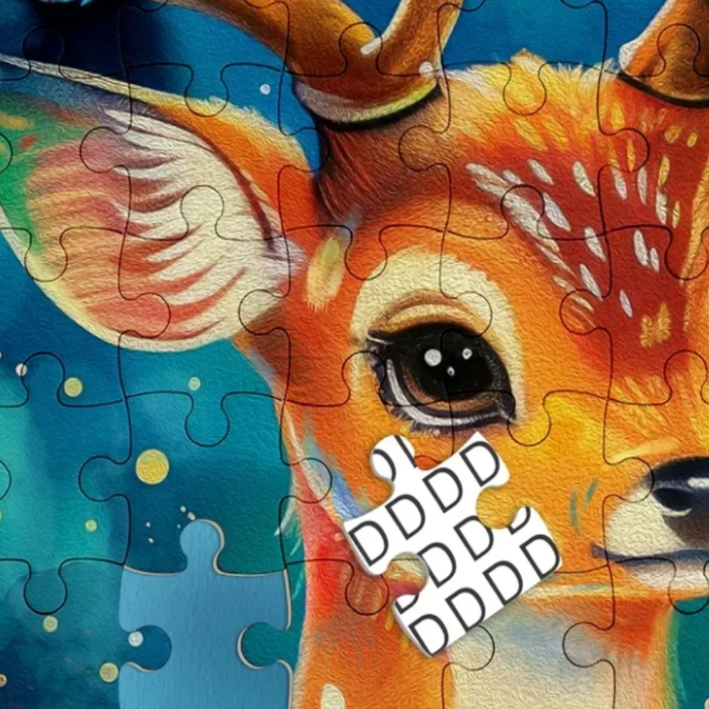 Mystic Deer 1000 Piece Jigsaw Puzzle, Whimsical Fantasy Christmas Forest